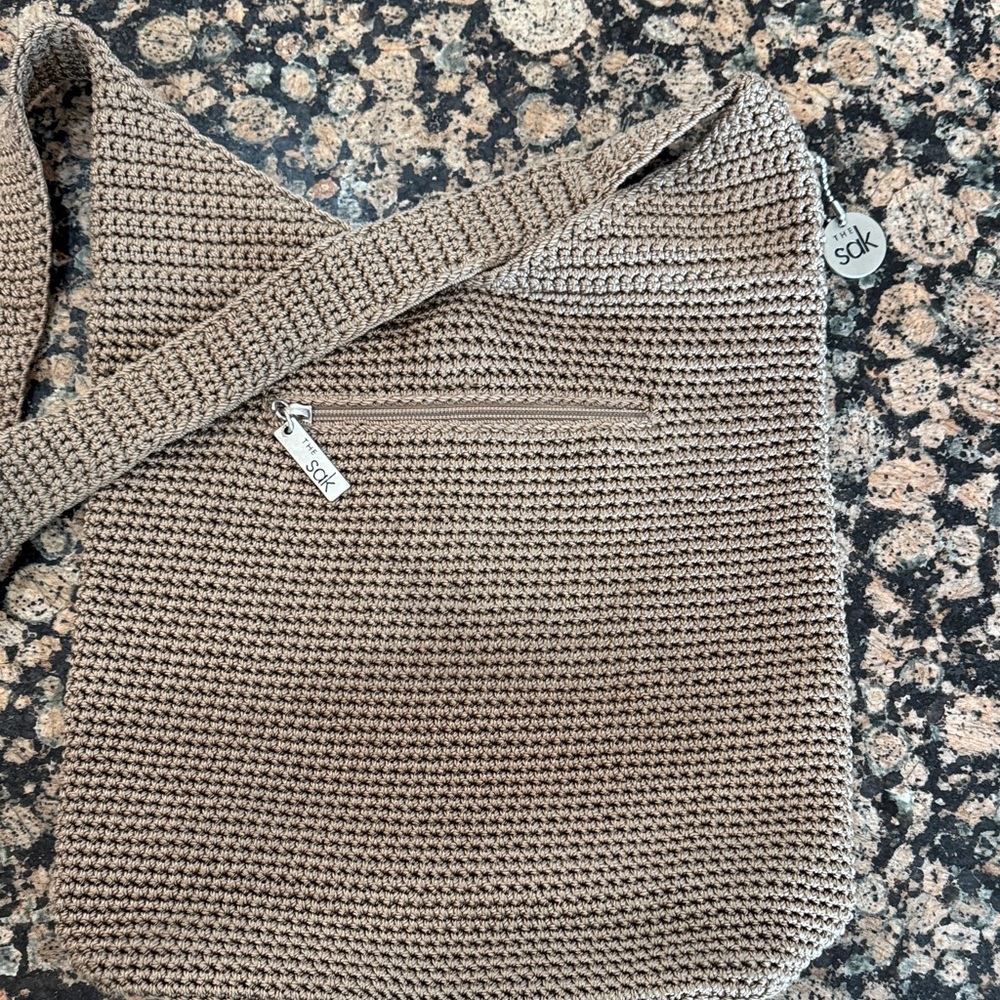 The Sak Brown Crochet Crossbody Bag